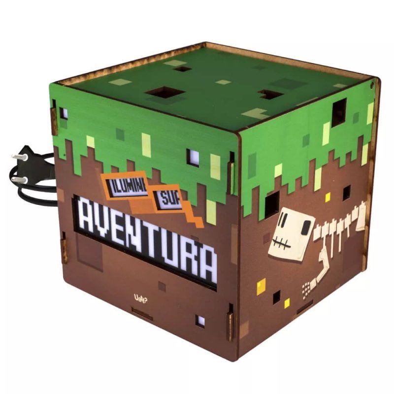 Caixa de Luz Madeira Cubo - Viva Aventura - 2
