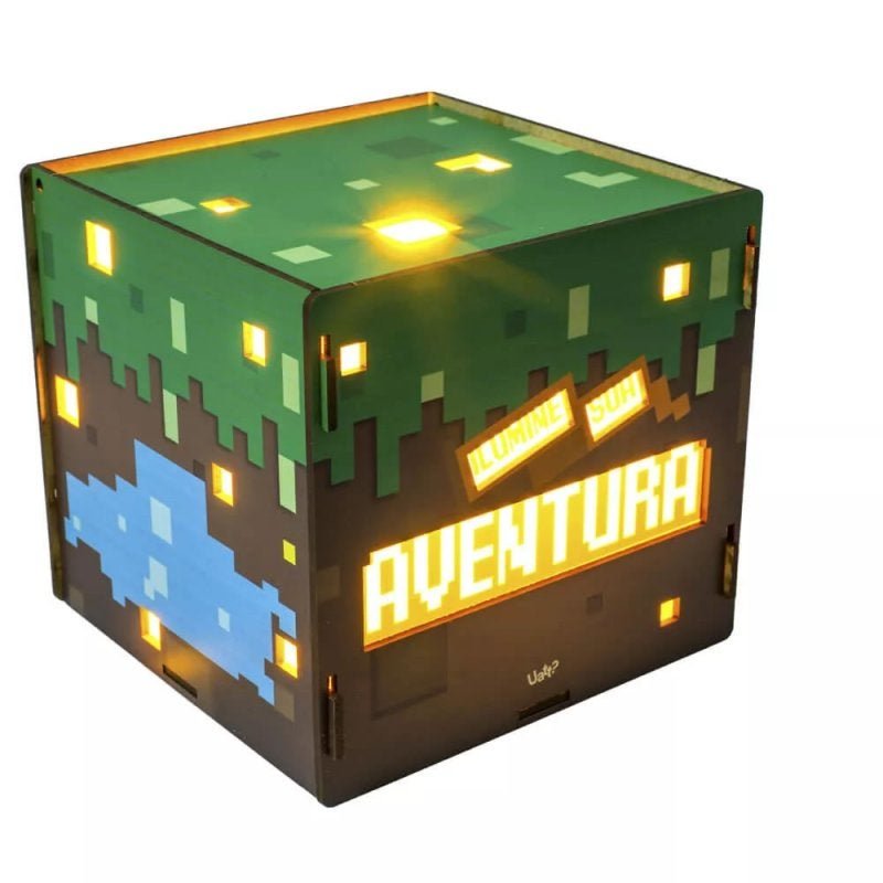 Caixa de Luz Madeira Cubo - Viva Aventura - 3