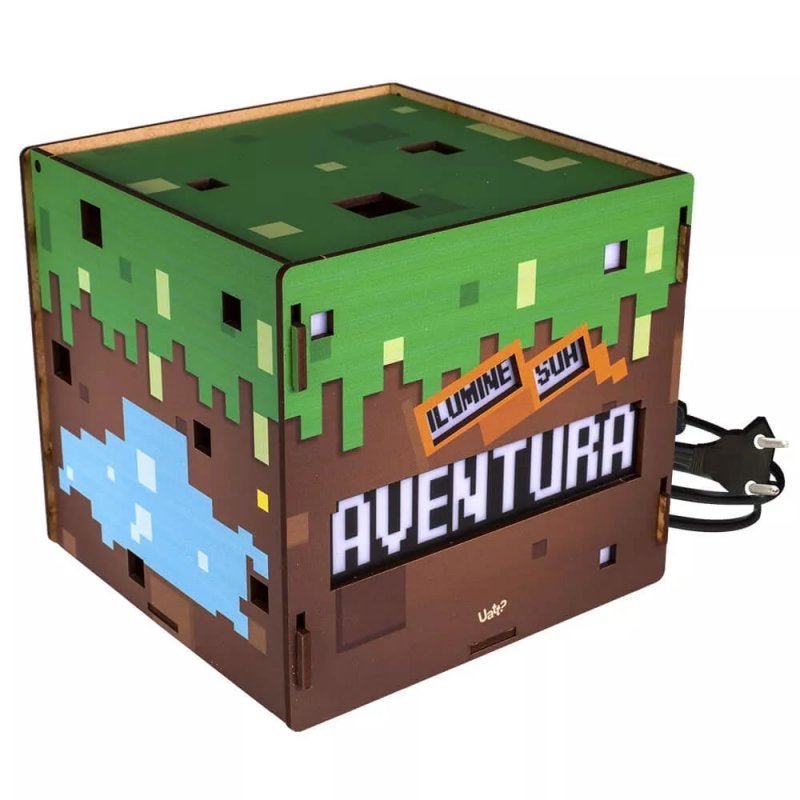 Caixa de Luz Madeira Cubo - Viva Aventura - 4