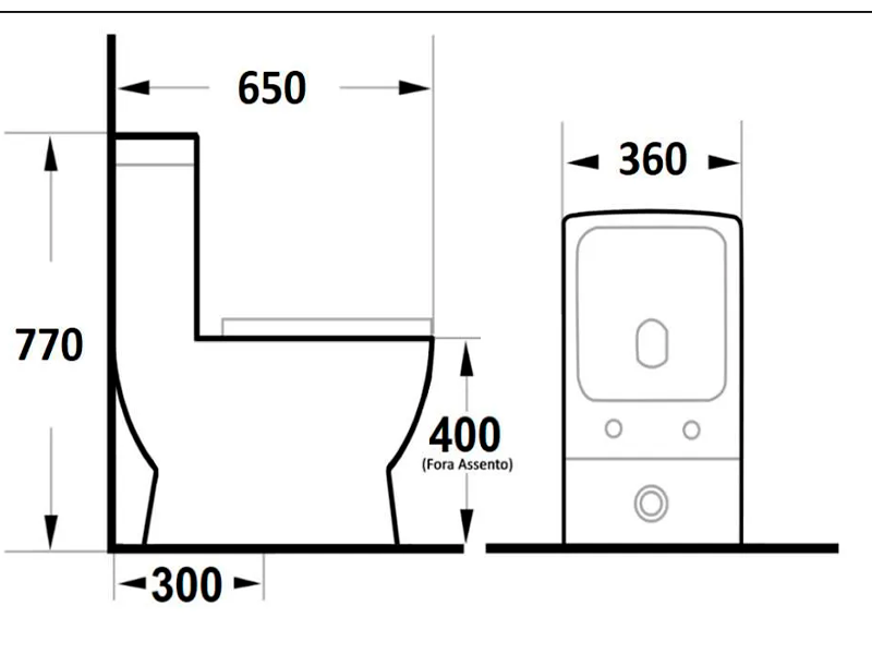 Vaso Sanitário Monobloco Harmony 8058 Branco Vaso Sanirário 8058 - 7