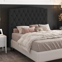 Ver imagem 2 de Cabeceira Greta Para Cama Box Casal 140 cm Suede - D’Rossi - Preto