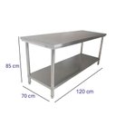 Ver imagem 3 de Bancada Mesa Total Inox 120x70cm Industrial com Prateleira Etb12070