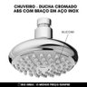 Chuveiro Ducha Econômica Abs com Braço Inox P/ Aquec Á Gás Big Obra - 2