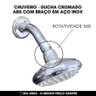 Chuveiro Ducha Econômica Abs com Braço Inox P/ Aquec Á Gás Big Obra - 5