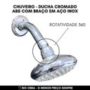 Ver imagem 5 de Chuveiro Ducha Econômica ABS com Braço Inox p/ Aquec Á Gás Big Obra