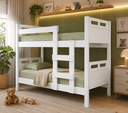 Ver imagem 1 de Beliche Solteiro Urban 100% MDF com Escada Guarda Corpo e 2 Colchões D20