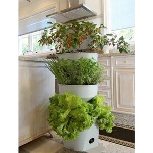 Horta Vertical Auto Irrigável Verde Vida - Não Acompanha Rodízio Cor Cinza Flocado