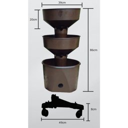 Horta Vertical Auto Irrigável Verde Vida - Acompanha Rodízio Cor Cinza Flocado - 3