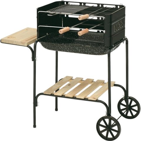 Churrasqueira Esmaltada Califórnia com Rodinhas e Tábua de Churrasco Mor C 82cm L 38,5cm A 75cm