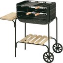 Ver imagem 1 de Churrasqueira Esmaltada Califórnia com Rodinhas e Tábua de Churrasco Mor C 82cm L 38,5cm A 75cm