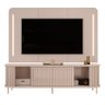 Painel com Bancada Sala de Estar 218cm Saitama para Tv até 75 com Portas Ripadas e Led G18 - Gran Be - 5