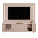 Ver imagem 5 de Painel com Bancada Sala de Estar 218cm Saitama para Tv até 75 com Portas Ripadas e Led G18 - Gran Be