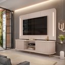 Ver imagem 2 de Painel com Bancada Sala de Estar 218cm Saitama para Tv até 75 com Portas Ripadas e Led G18 - Gran Be