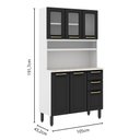 Ver imagem 4 de Cozinha de Aço Compacta 6 Portas Linha Colors Bertolini Grafite