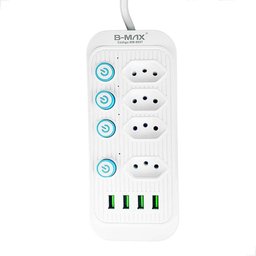 Filtro de Linha com Usb 2.1a Extensão 4 Tomadas 2m Bivolt - 3