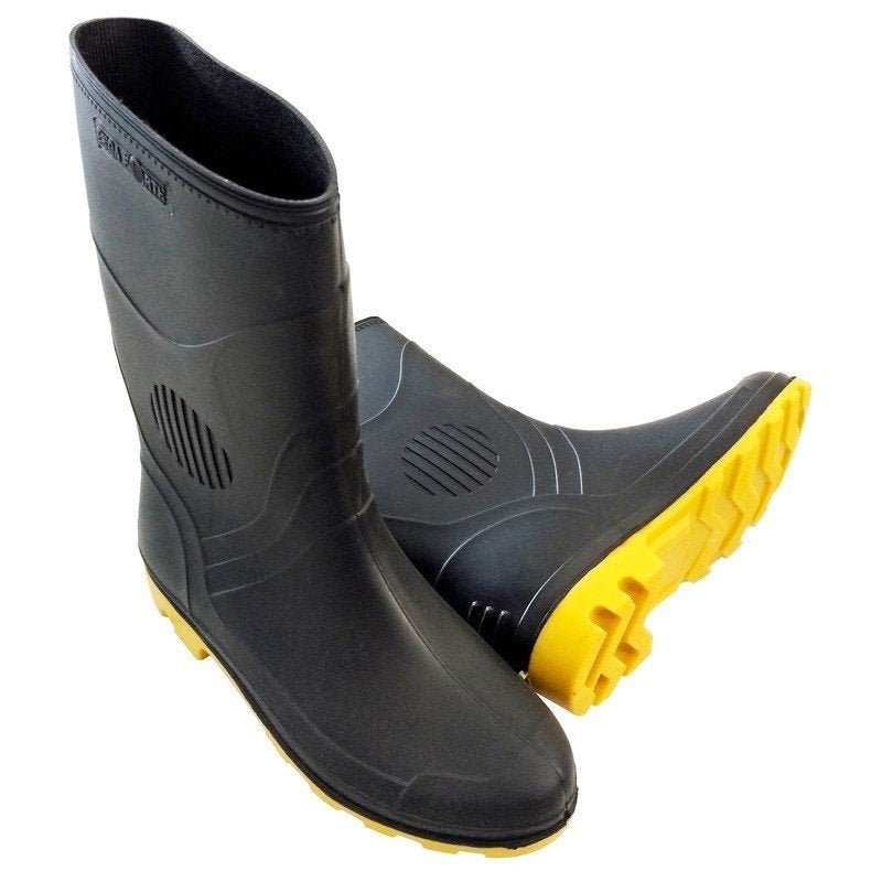 Bota PVC Preto/Amarelo Cano Médio S/Forro Pega Forte Grendene 45 - 1