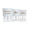 Conjunto 3 Vasos Autoirrigáveis Pequeno Coleção Wishes N2 FLOR E AMOR cor Branco - 1