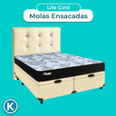 Ver imagem 4 de Cama + Bau Blindado e Colchão Molas Ensacadas Casal - Life Gold Paropas + Cabeceira