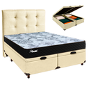 Ver imagem 1 de Cama + Bau Blindado e Colchão Molas Ensacadas Casal - Life Gold Paropas + Cabeceira