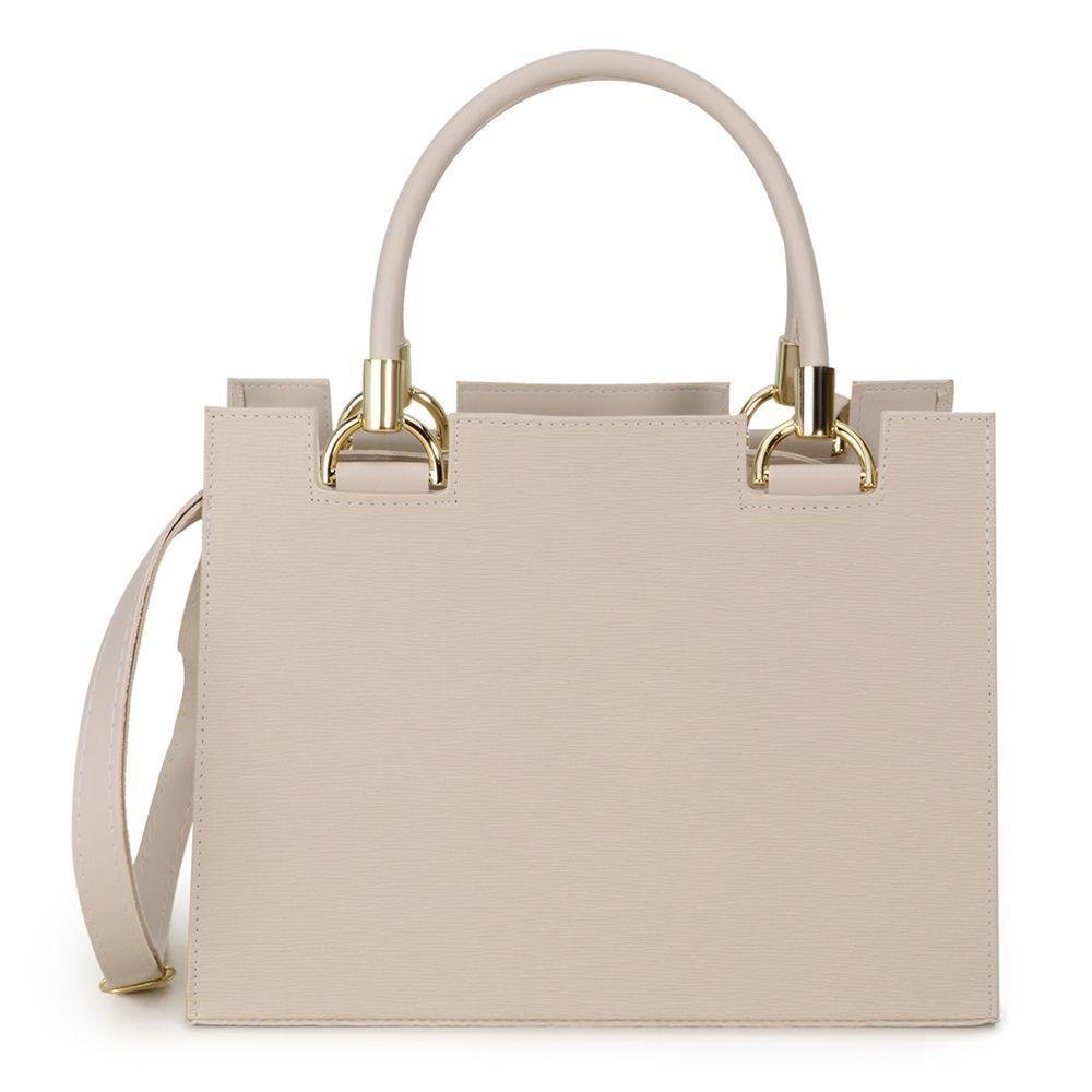 Bolsa Castelo Handbag Feminina Media com Textura Alça de Mão e Transversal Ziper - 3