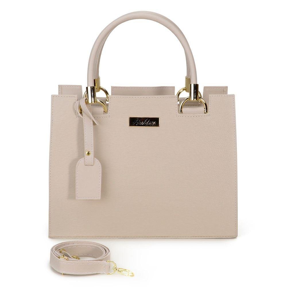 Bolsa Castelo Handbag Feminina Media com Textura Alça de Mão e Transversal Ziper - 1
