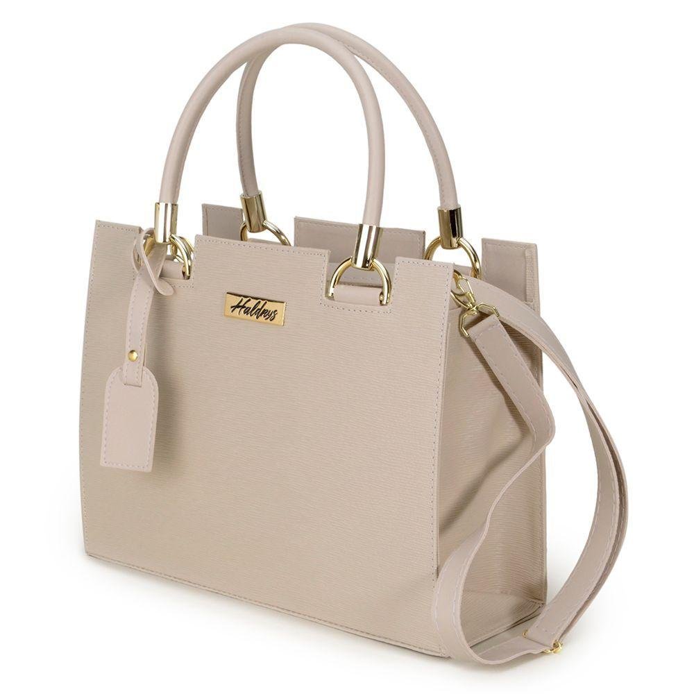 Bolsa Castelo Handbag Feminina Media com Textura Alça de Mão e Transversal Ziper - 4