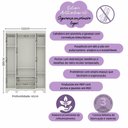 Ver imagem 3 de Guarda-Roupa Infantil 122cm com Vidro 4 Portas e 2 Gavetas Ternura Multimóveis MP4478 - Off White