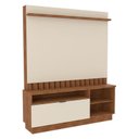 Ver imagem 4 de Estante Home Diamantina 150cm para Tv até 60” - Mobler:amendoa / Off White
