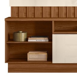 Estante Home Diamantina 150cm para Tv até 60” - Mobler:amendoa / Off White - 3