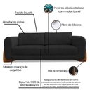 Ver mais imagens de Sofá Jobim 3 Lugares 2,20 Linho Boucle - Lucadi Home