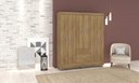Ver imagem 4 de Guarda-roupa Toro 6 Portas Nature 3 Cabideiros Puxadores Metalizados Casal