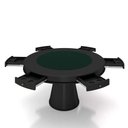Ver imagem 7 de Mesa de Jogos Carteado 6 Lugares Bellagio com Gavetas Tampo Reversível Base Cone Tecido Preto/verde