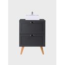 Ver imagem 1 de Gabinete para Banheiro com Tampo e Cuba 60cm Retro Mdf Grafite Milano - On Móveis