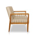 Ver imagem 4 de Poltrona Decorativa Base de Madeira Maya Linho Dourado - Loja Sheep