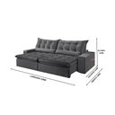 Ver imagem 3 de Sofá Retrátil e Reclinável 230cm com Pillow e Molas Ensacadas Montebello - Grafite