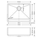 Ver imagem 4 de Kit Cuba Americana Farmhouse Flat Aço Inox 1mm Escovado SA105-PPF 65,3x49,8x22,8cm com Válvula GRÁTI