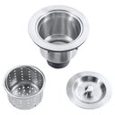Ver imagem 7 de Kit Cuba Americana Farmhouse Flat Aço Inox 1mm Escovado SA105-PPF 65,3x49,8x22,8cm com Válvula GRÁTI