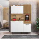 Ver imagem 3 de Armário de Cozinha Compacta 6 Portas e 1 Gaveta 121cm Florença Ripado Freijó-supremo - Pallazio