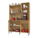 Ver imagem 2 de Armário de Cozinha Compacta 6 Portas e 1 Gaveta 121cm Florença Ripado Freijó-supremo - Pallazio