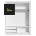 Ver mais imagens de Guarda-Roupa Solteiro Madesa Dallas 2 Portas de Correr com Espelho 2 Gavetas Branco Cor:Branco
