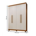 Ver imagem 4 de Guarda-roupa Casal Bari 4 Portas 3 Gavetas Cinamomo/off White - Panorama Móveis