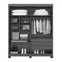 Ver imagem 3 de Guarda-roupa Casal Bari 4 Portas 3 Gavetas Cinamomo/off White - Panorama Móveis