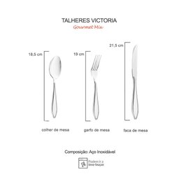 Talheres Mesa Faqueiro Garfo Colher Faca Inox Victoria 36un - 2