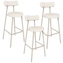 Ver imagem 1 de Kit 03 Banquetas Alta Bar Cozinha Sala de Jantar Aço Milão Arena L02 Linho Cru - Lyam Decor