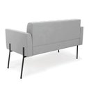 Ver imagem 4 de Sofá Namoradeira e Poltrona Pé de Ferro Preto para Sala Elisa Suede D03 - D'Rossi Cor Cinza