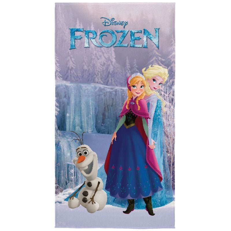 Toalha de Praia Aveludada Anna e Elza Transfer Frozen | MadeiraMadeira