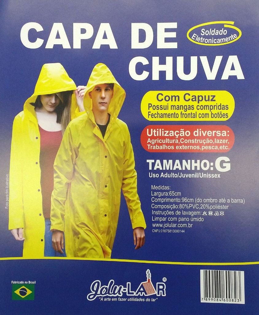 Capa de Chuva com Capuz Forrada Reforçada em Pvc - Tam. Gg - Obra Resistente Epi Reforçado - Panami - 3