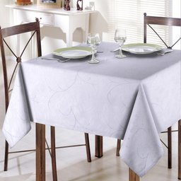 Toalha de Mesa Quadrada Jacquard Requinte Branco Modelo 2 Dohler - 1 Toalha de Mesa Quadrada Jacquard Requinte Branco Modelo 2 Dohler - 1