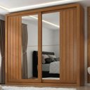 Ver imagem 2 de Guarda Roupa Casal 2 Portas de Correr com Espelho Versale 241 cm Cinamomo Zanz