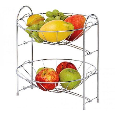 Fruteira Dupla de Mesa Cromada Desmontável Passerini